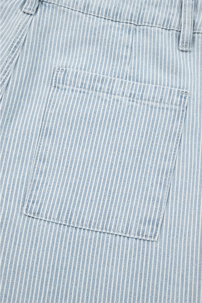 stripe wide leg jeans