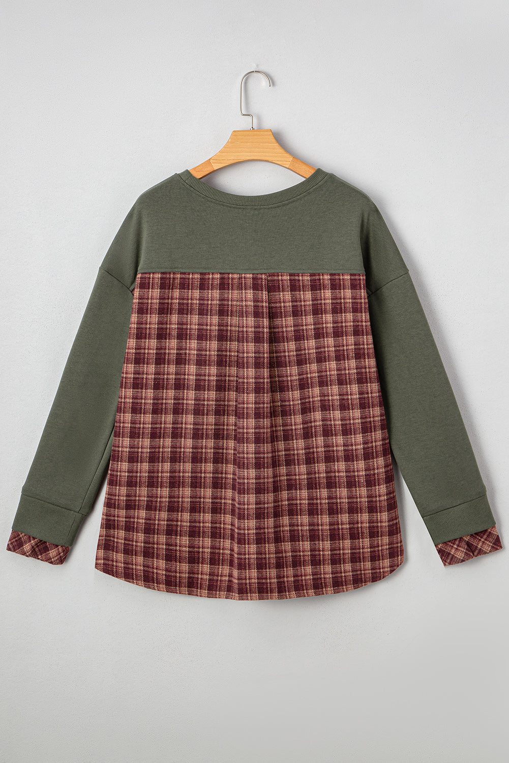 plaid patchwork sweatshirt