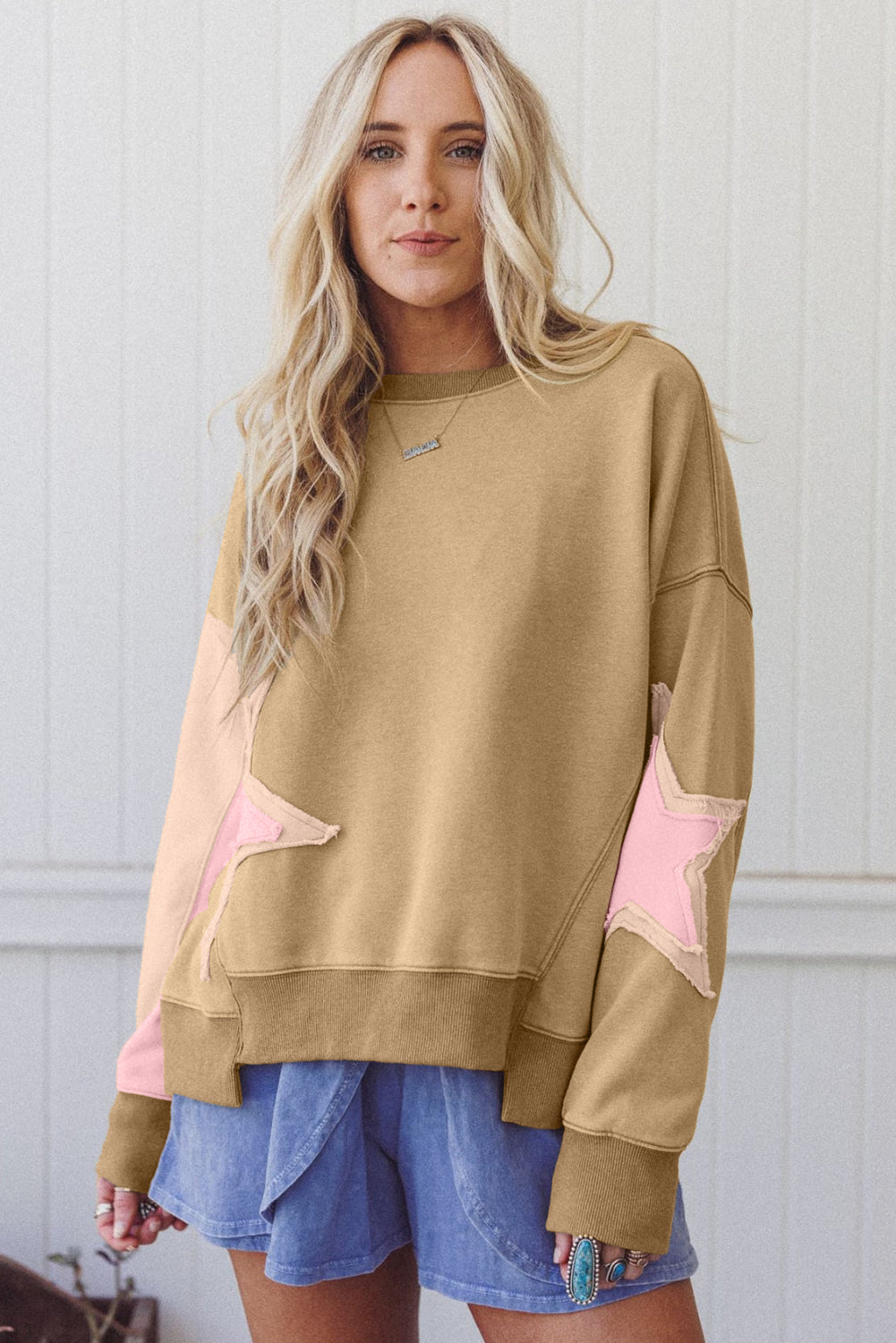 star patchwork sweatshirt
