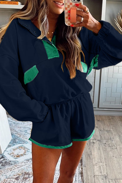 color block 2pcs short set