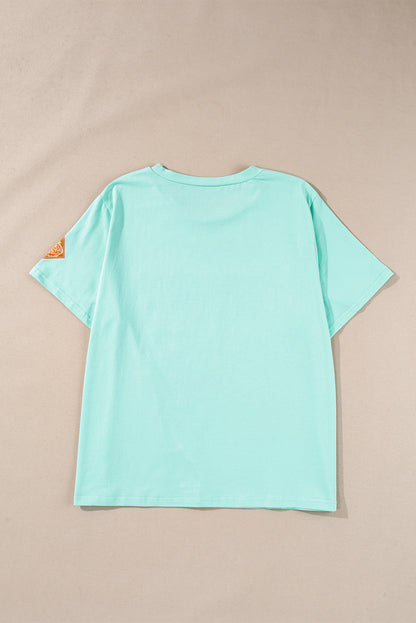 Iceland Blue Crown Graphic Crew Neck T Shirt