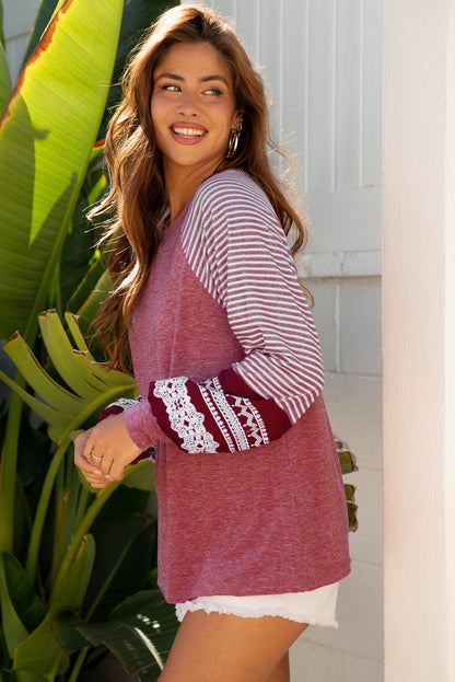 striped long sleeve top