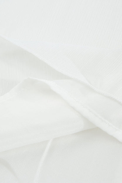 Elegant White Chiffon Ruffle Tank Top