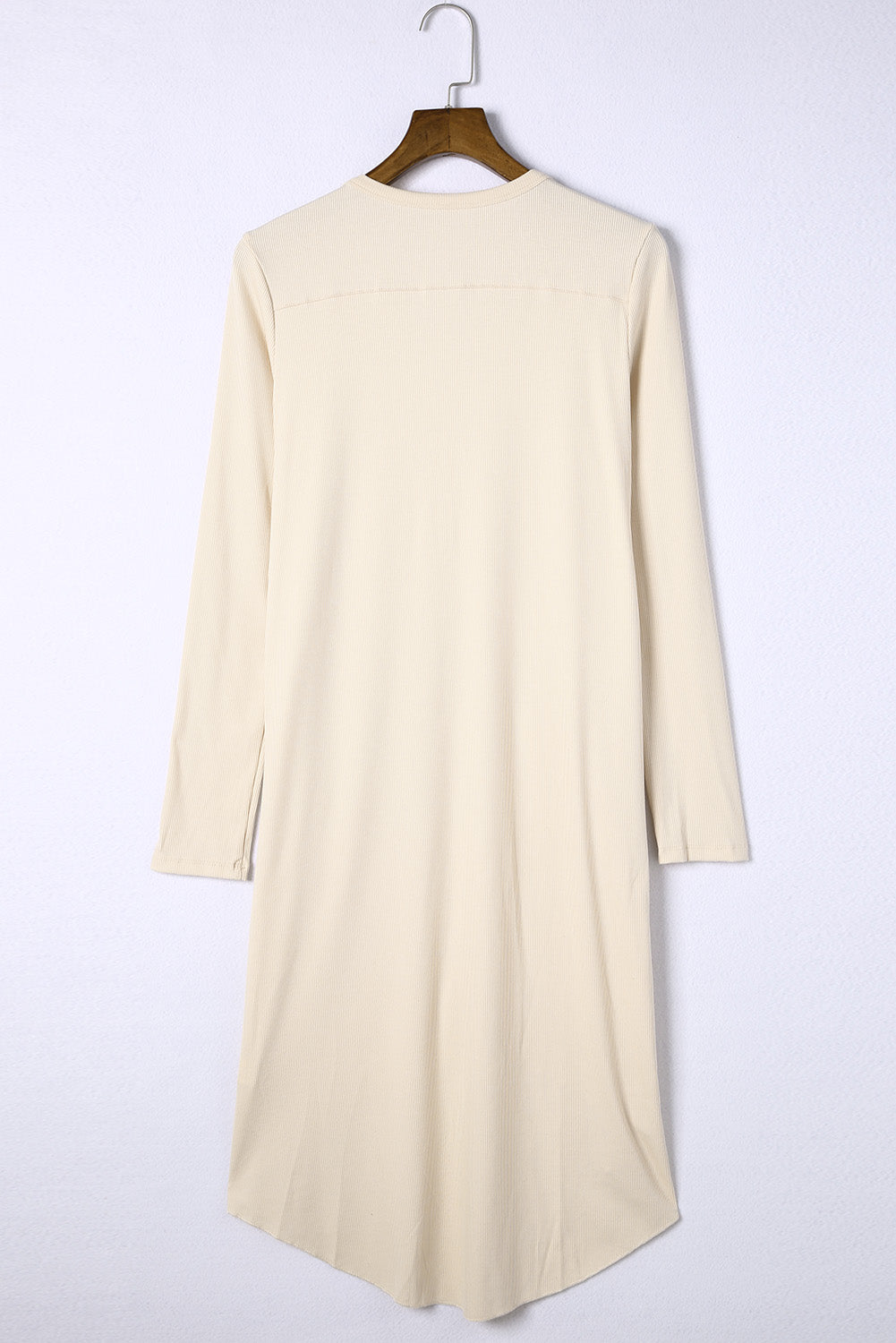 Apricot V-Neck Button-Up Cardigan with Pockets