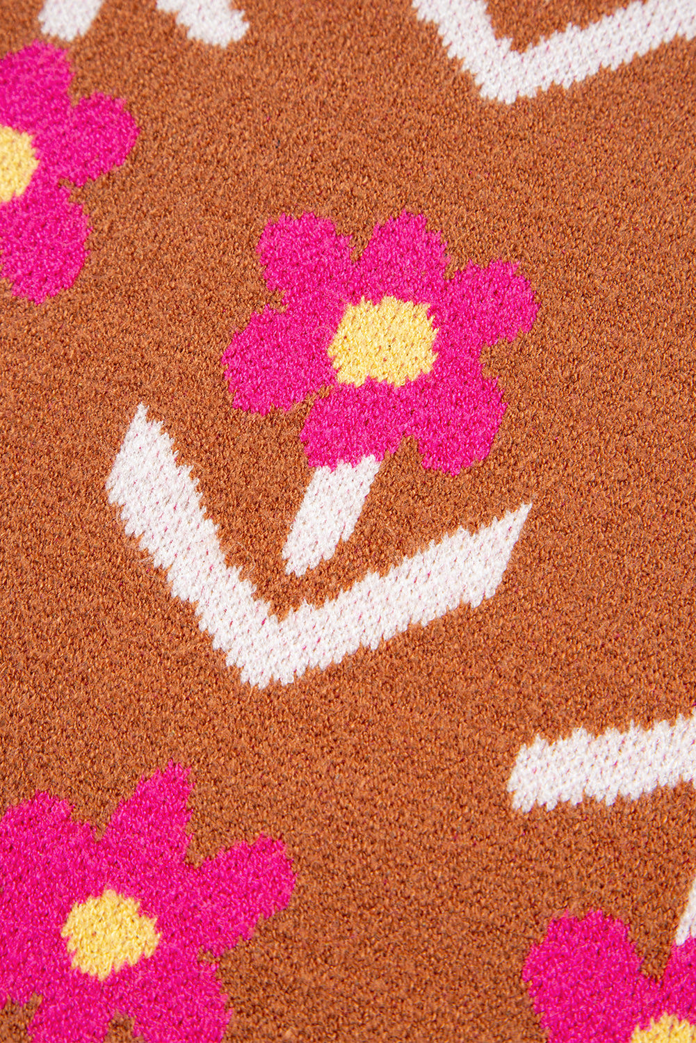 brown floral sweater