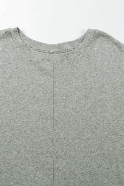 Cozy Gray Patchwork Long Sleeve Top