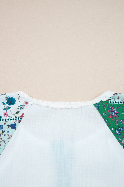 floral patchwork blouse