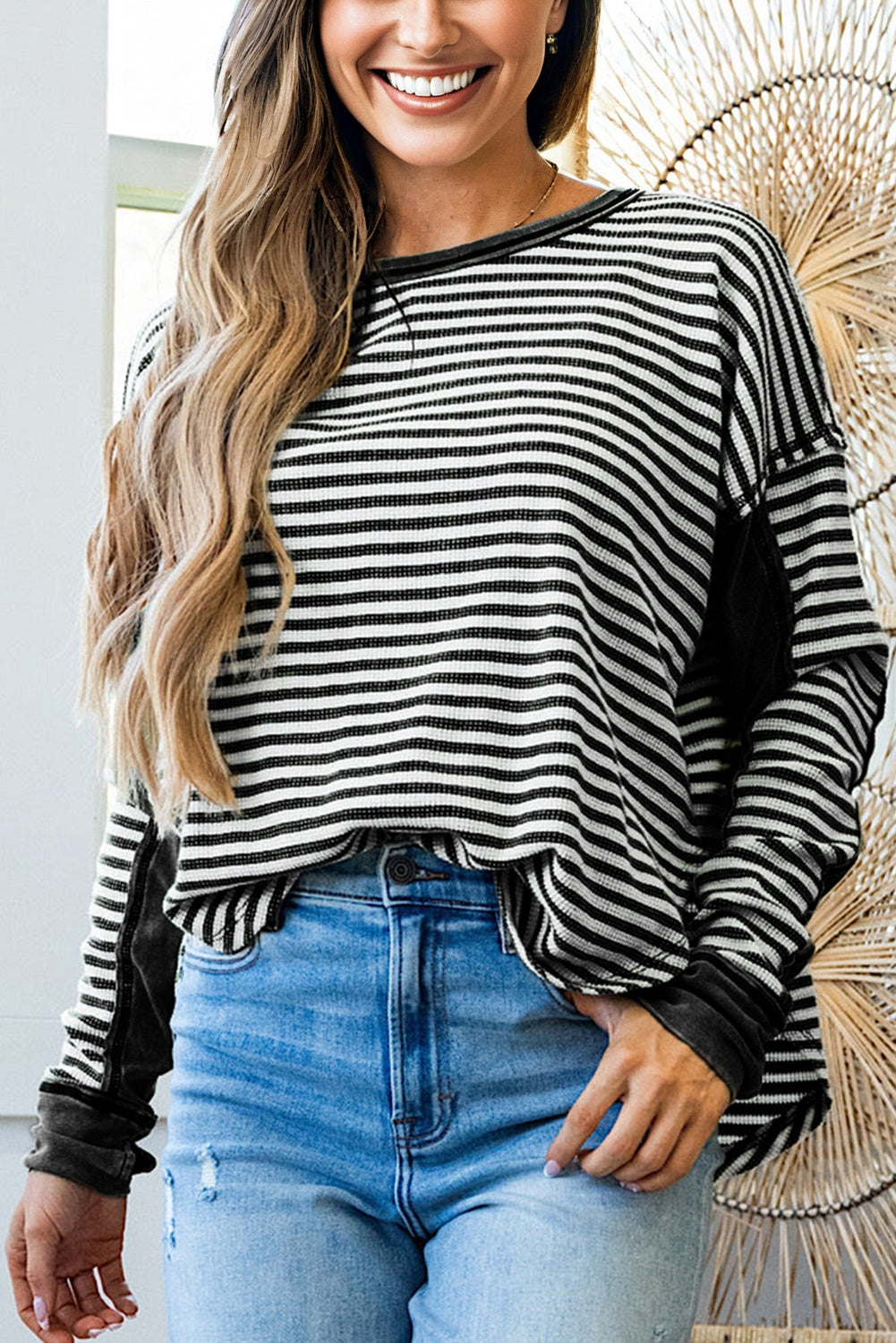 thermal knit pullover