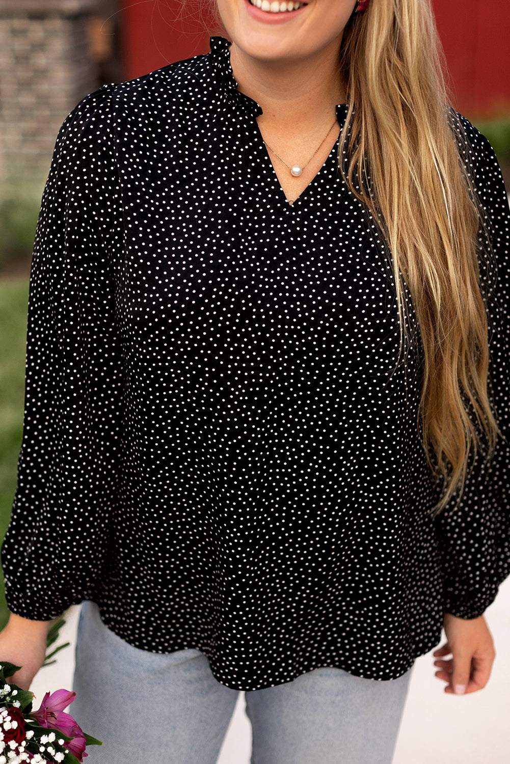 plus size spotty top