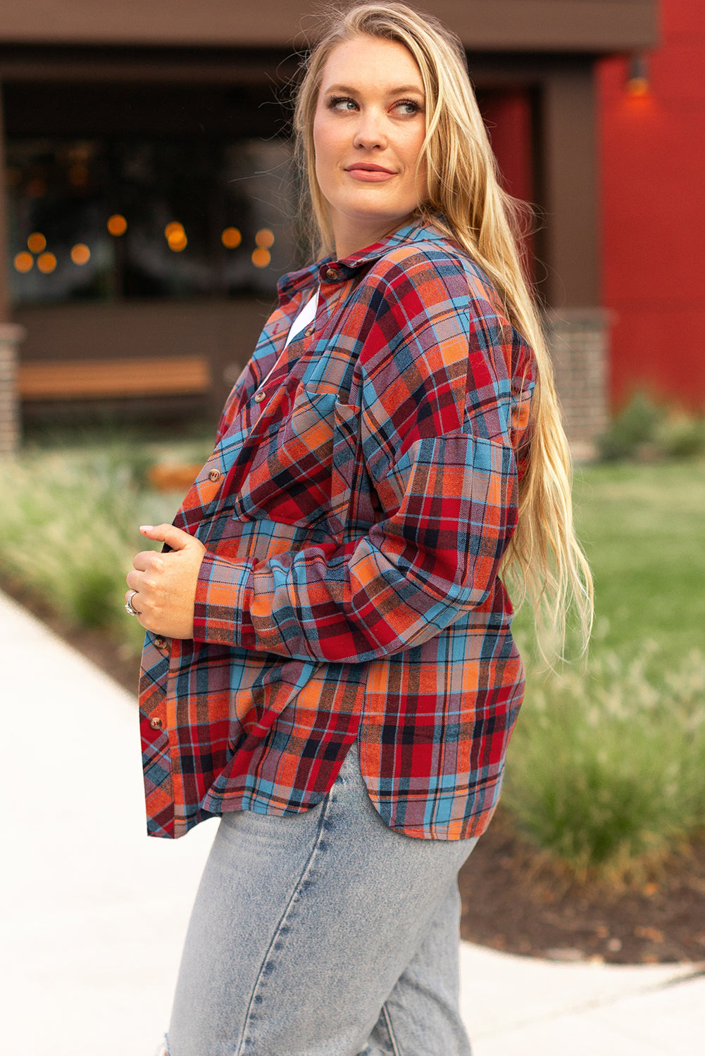 plus size check shirt