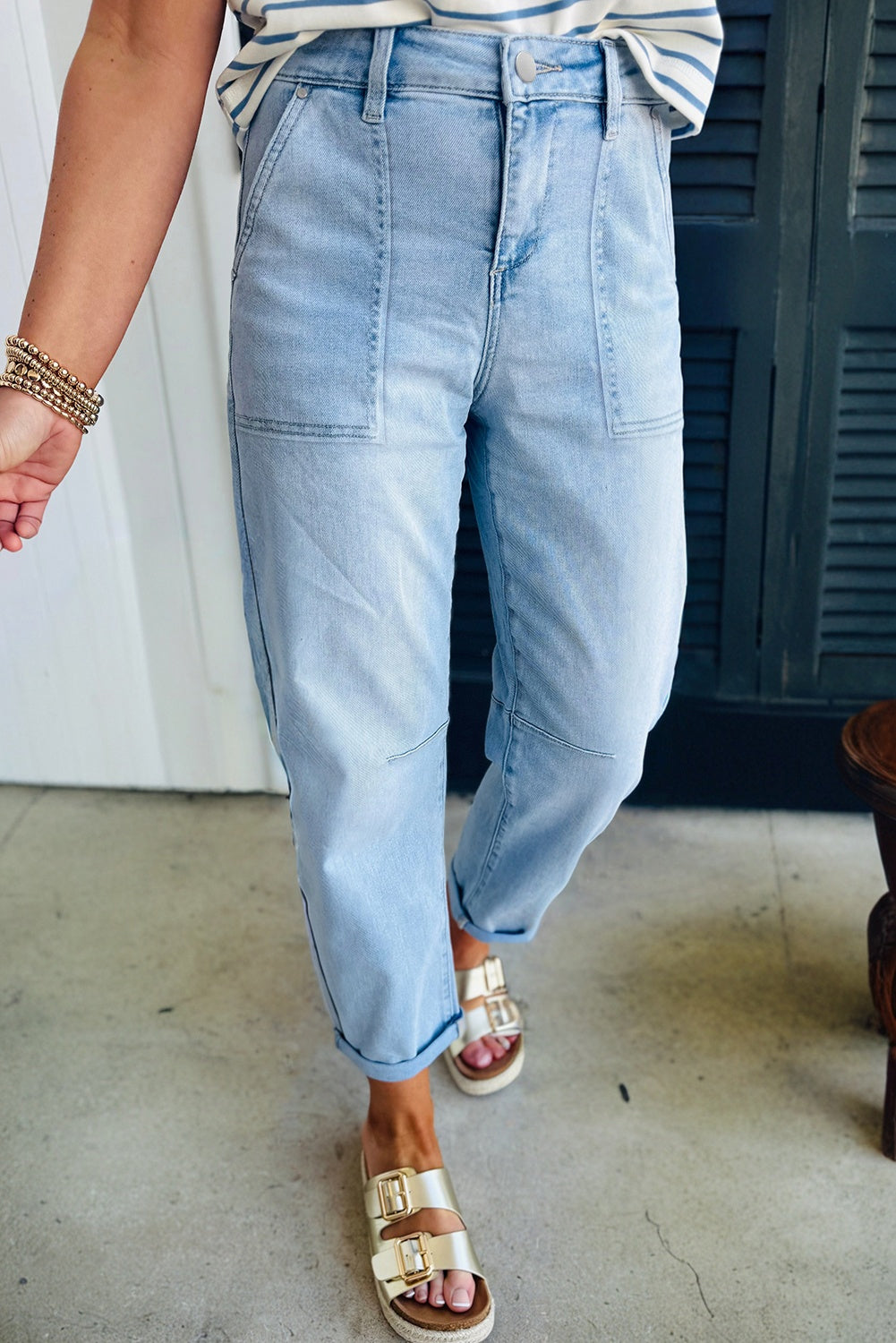 high rise barrel jeans