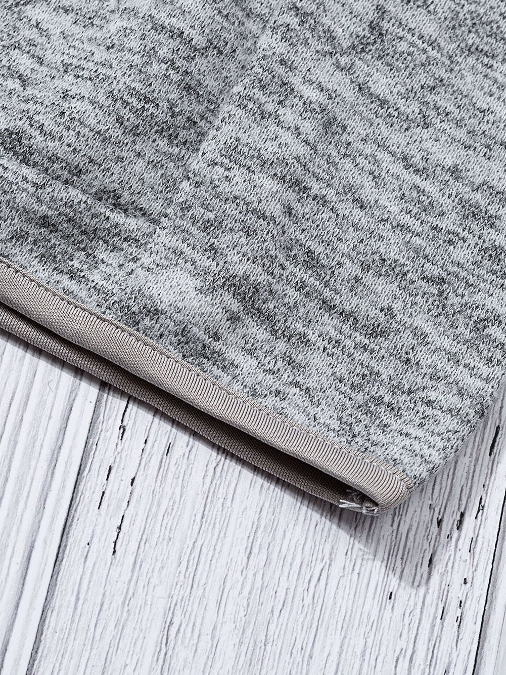 Heathered Gray Zip-Up Pullover with Kangaroo Pocket