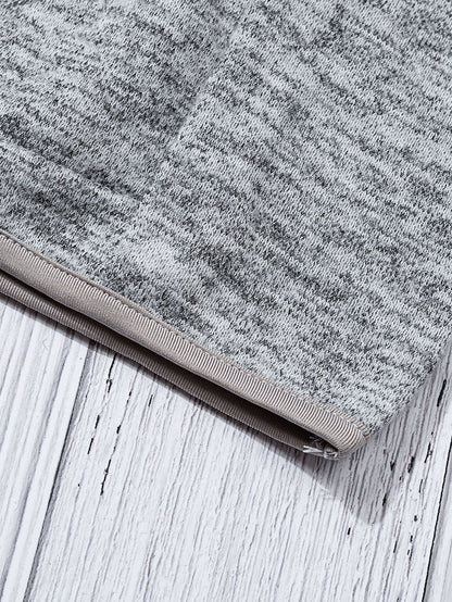 Heathered Gray Zip-Up Pullover with Kangaroo Pocket