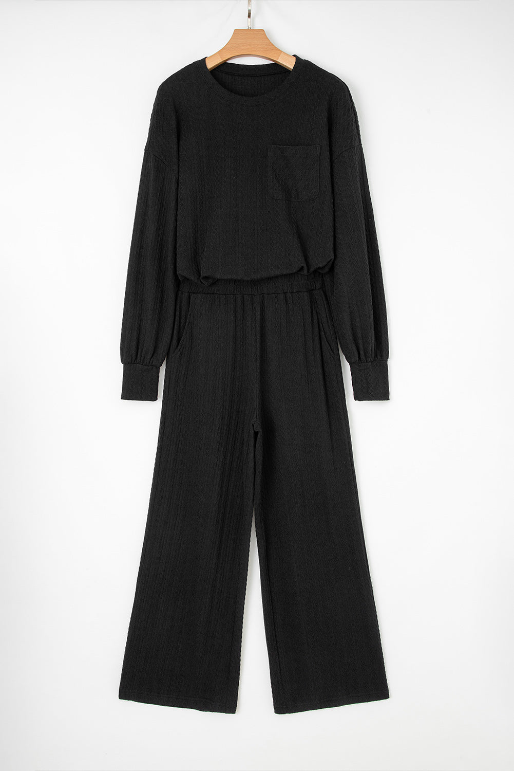 black 2pcs pant set