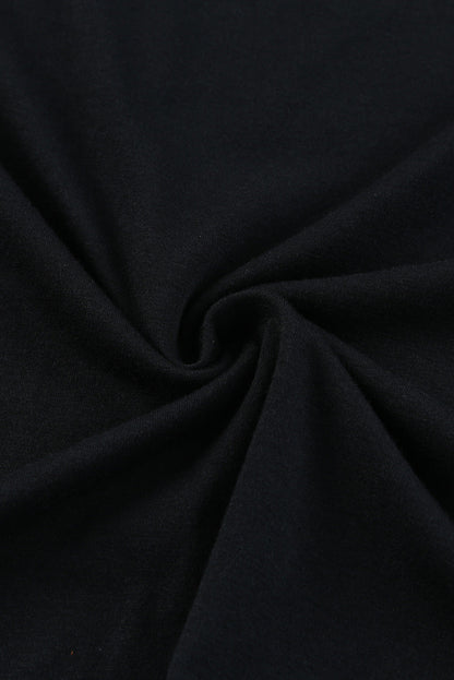 Elegant Black Off Shoulder Plaid & Leopard Long Sleeve Blouse