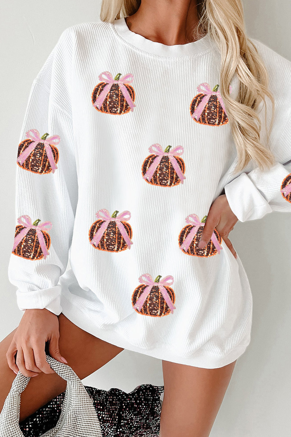 white graphic sweatshirt