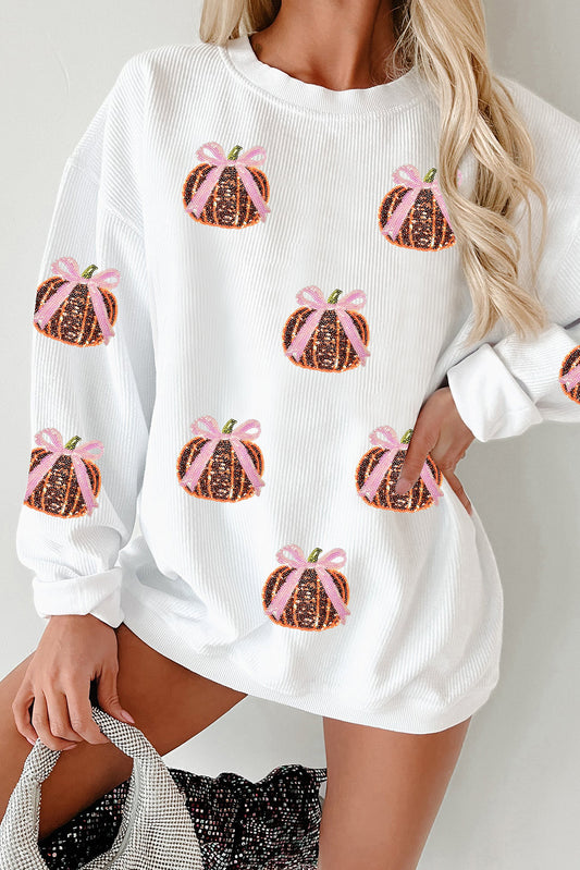 white graphic sweatshirt