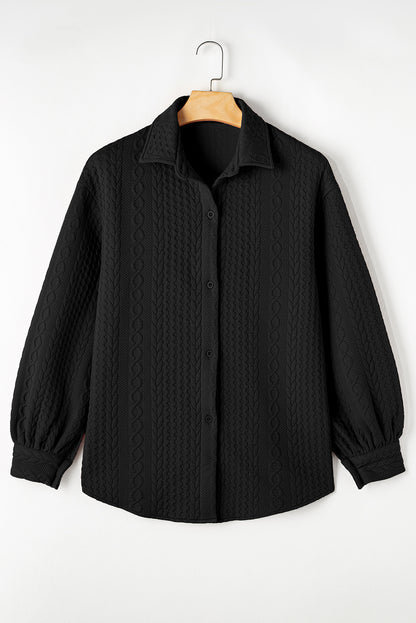 cable texture shacket