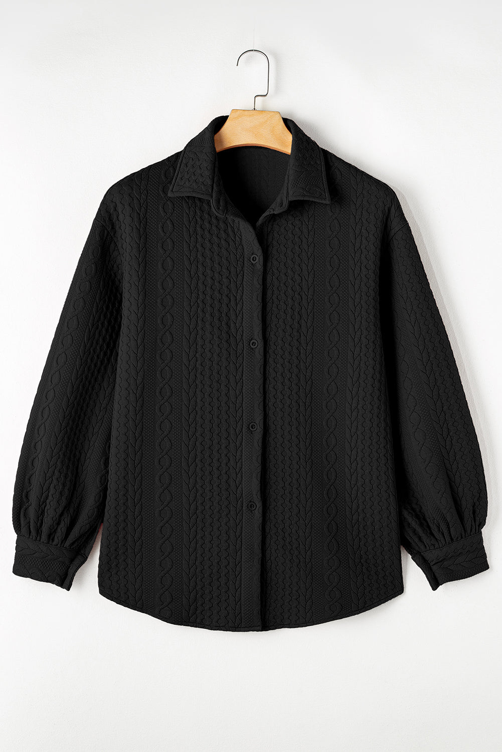 cable texture shacket