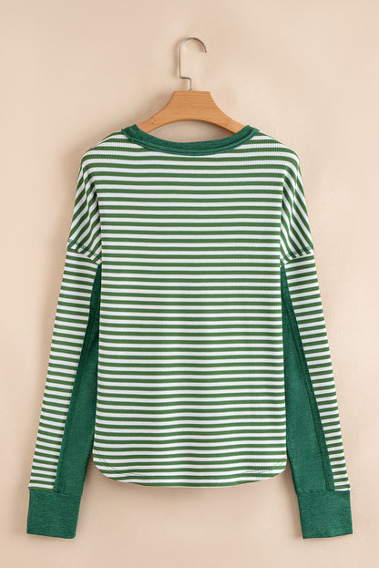 striped long sleeve top