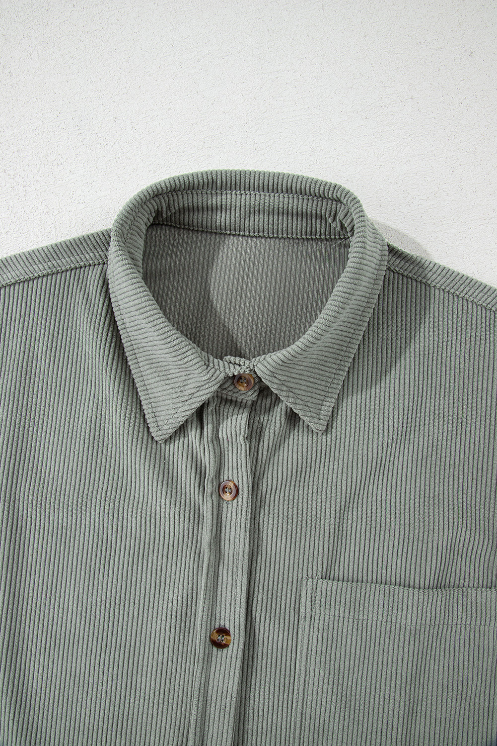 Gray Corduroy Button Pocket Shirt
