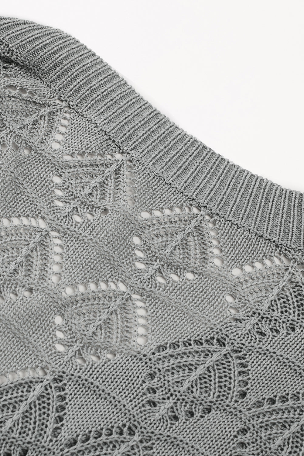 gray crochet cardigan