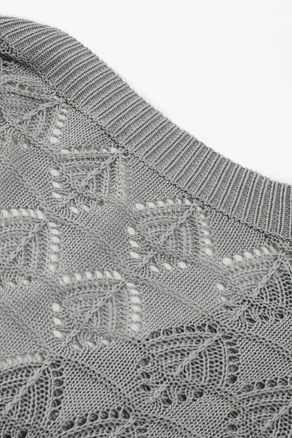 gray crochet cardigan