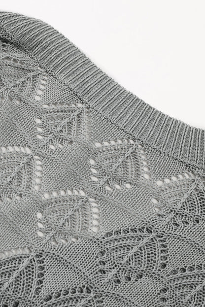 gray crochet cardigan