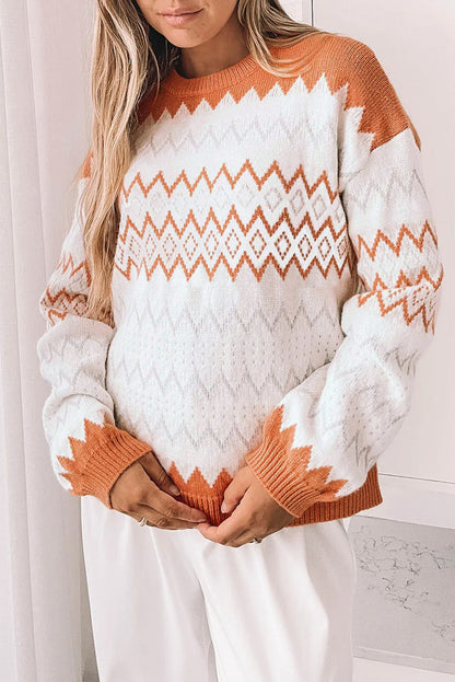 geometric knit sweater