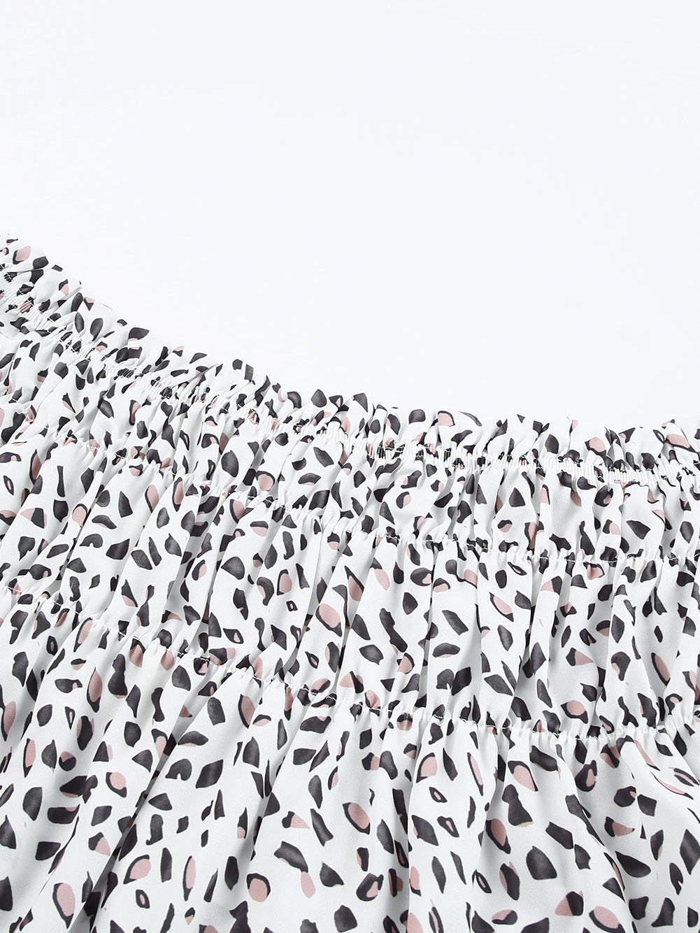 Leopard Print Off Shoulder Plus Size Blouse