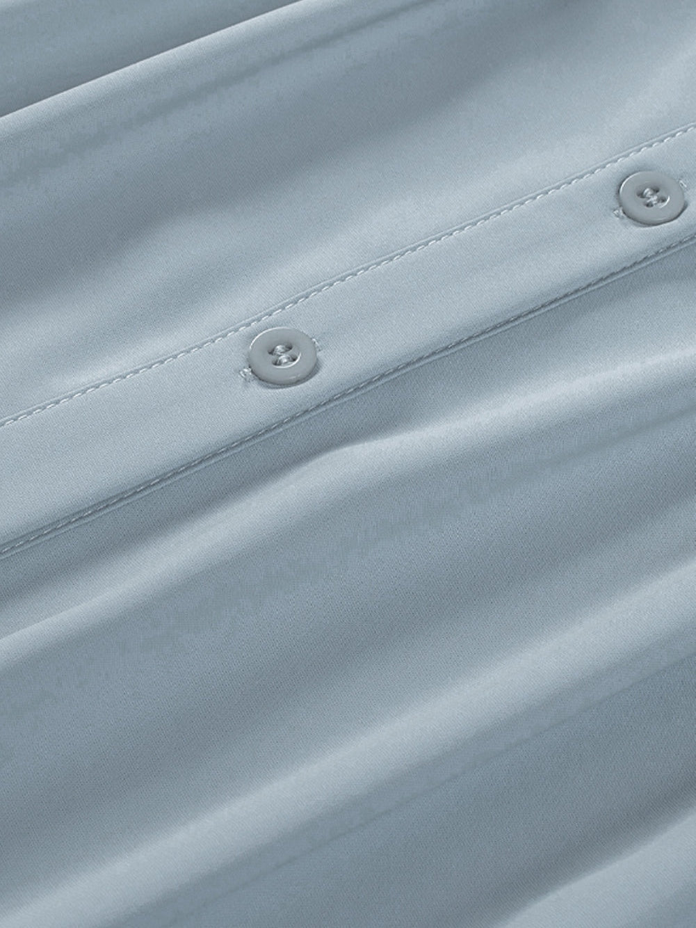 Elegant Sky Blue Puff Sleeve Polyester Blouse