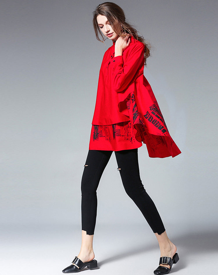 Blouses - Loose Fashion Versatile Printed Blouse - MsDressly