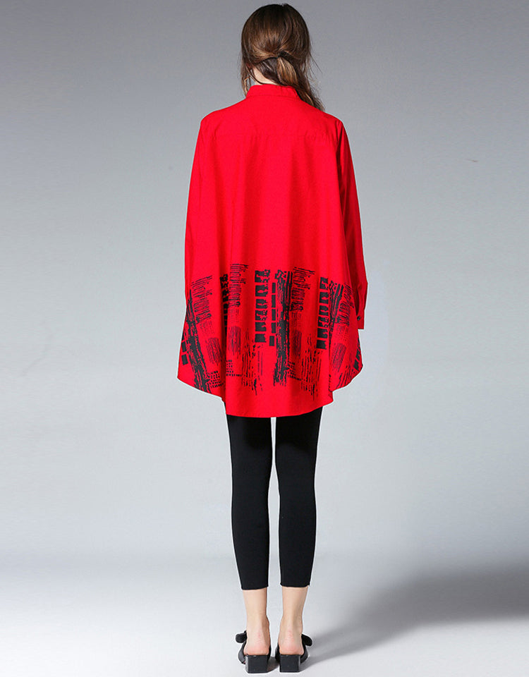 Blouses - Loose Fashion Versatile Printed Blouse - MsDressly