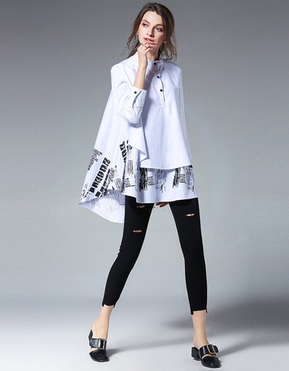 Blouses - Loose Fashion Versatile Printed Blouse - MsDressly