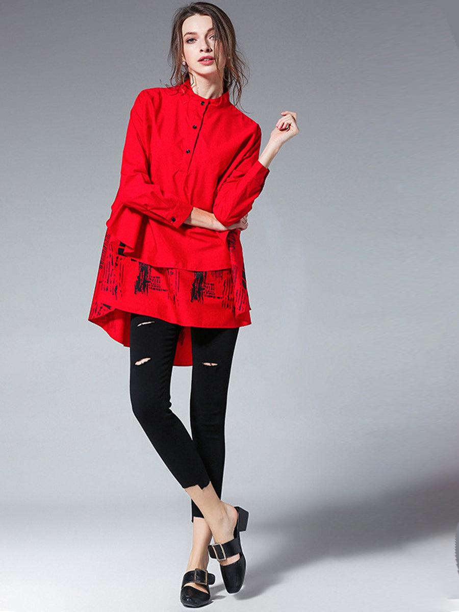 Blouses - Loose Fashion Versatile Printed Blouse - MsDressly