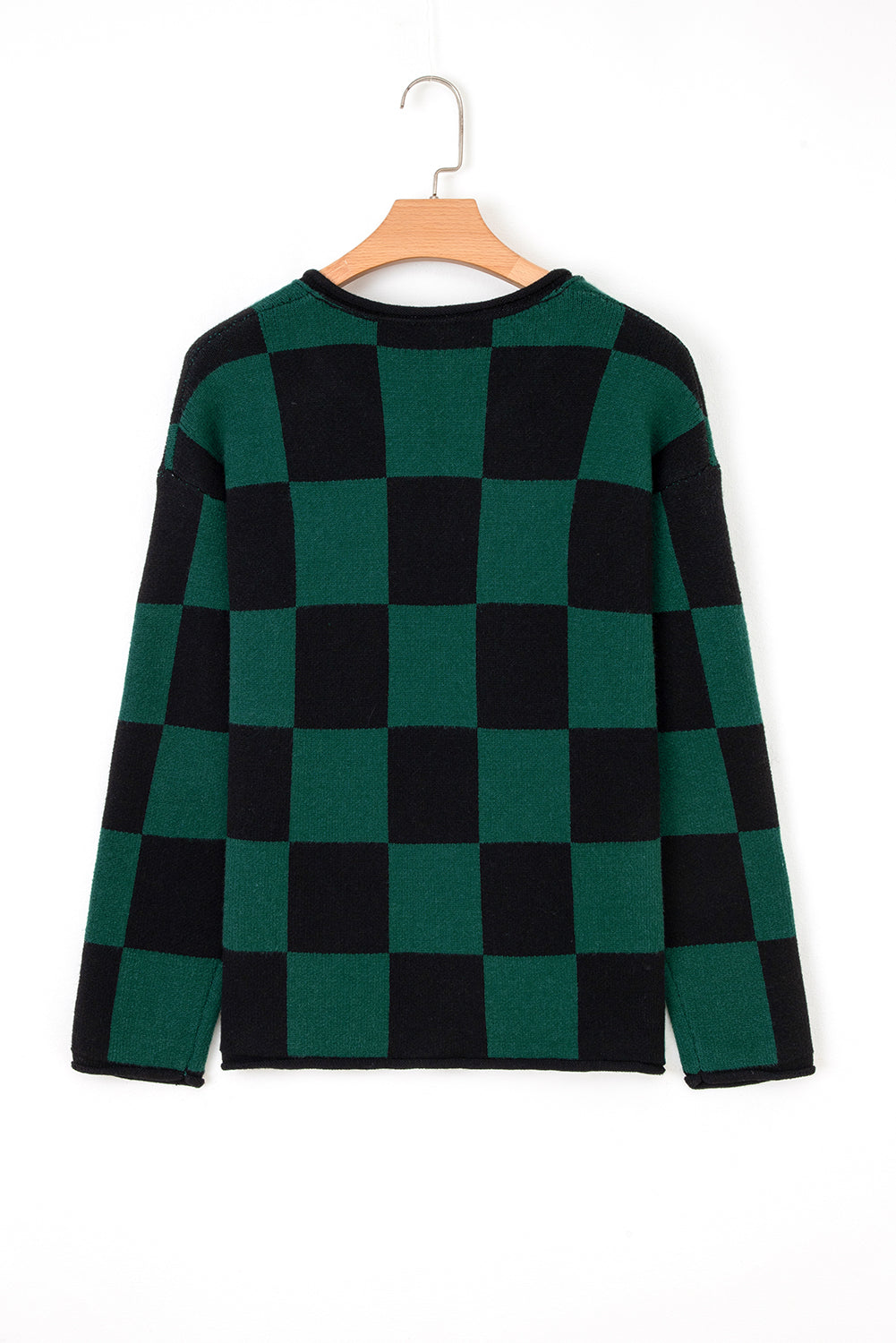 checked sweater
