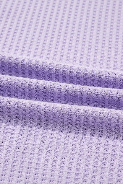 Orchid Petal Plus Size Waffle Knit Button Front Cardigan