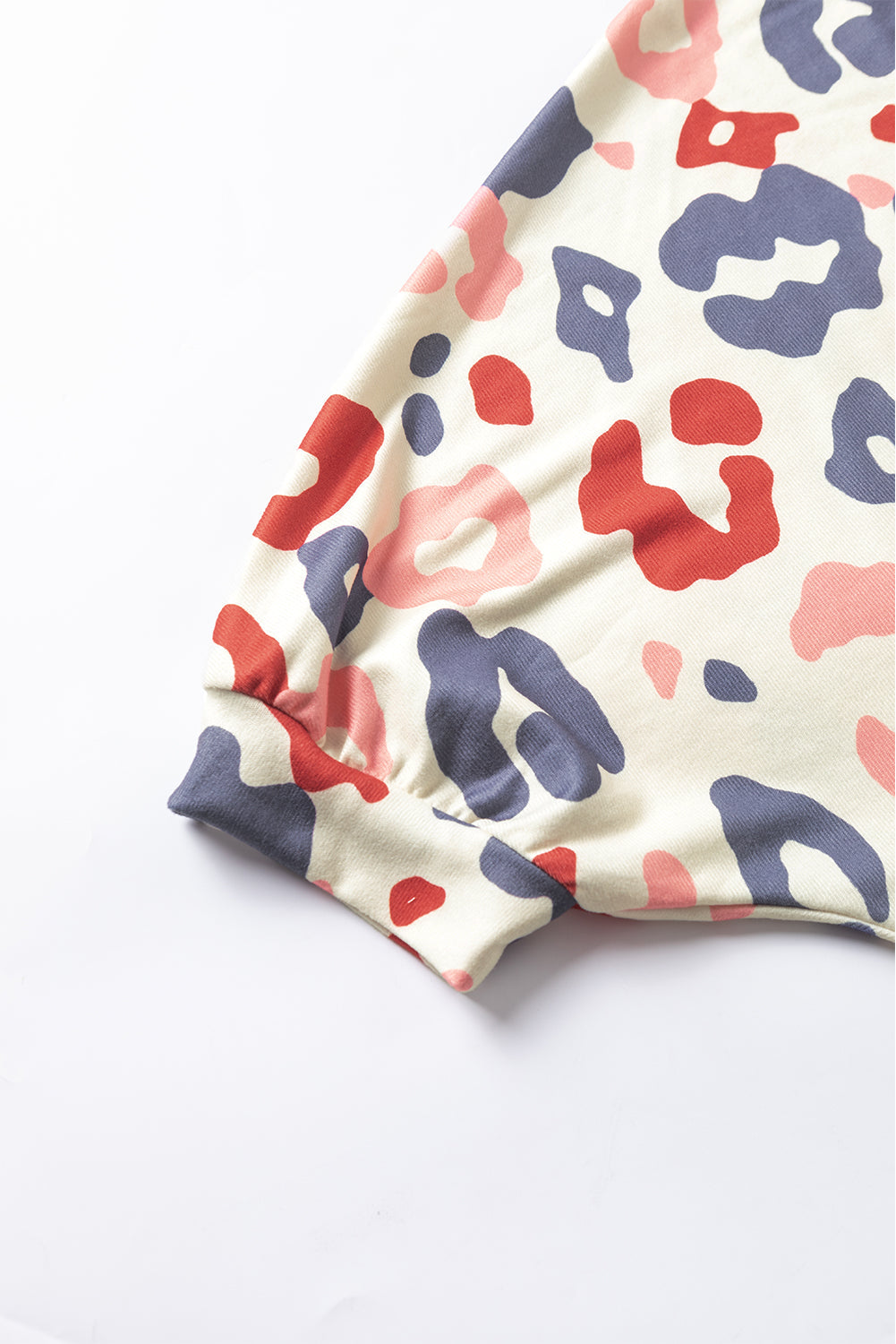 Leopard Print Batwing Sleeve White Plus Blouse