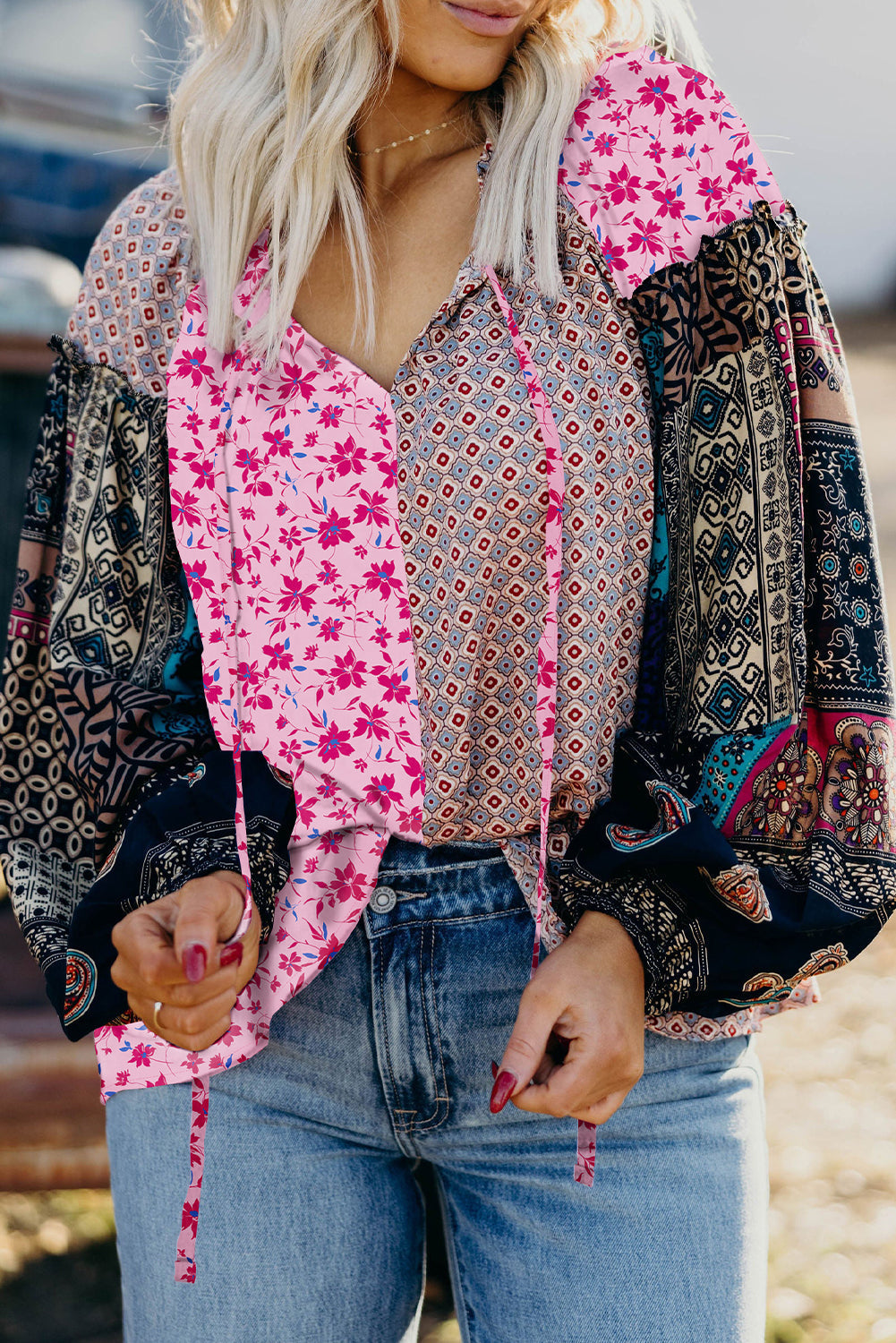 mix floral blouse