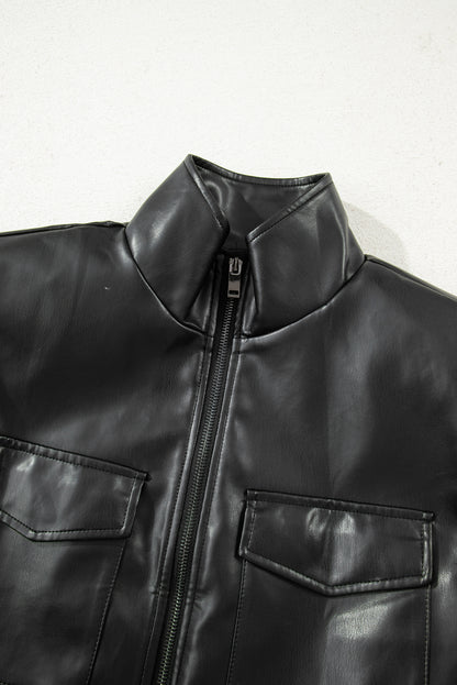 faux leather vest