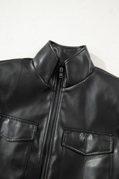 faux leather vest