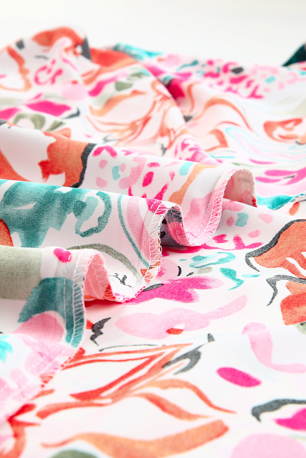 Floral Print Rose Kimono Sleeve Plus Size Blouse