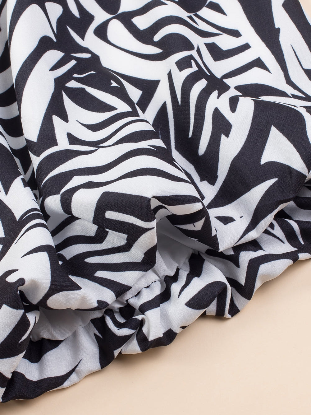 Pink Geometric Print Tiered Shift Dress for Plus Size Fashionistas