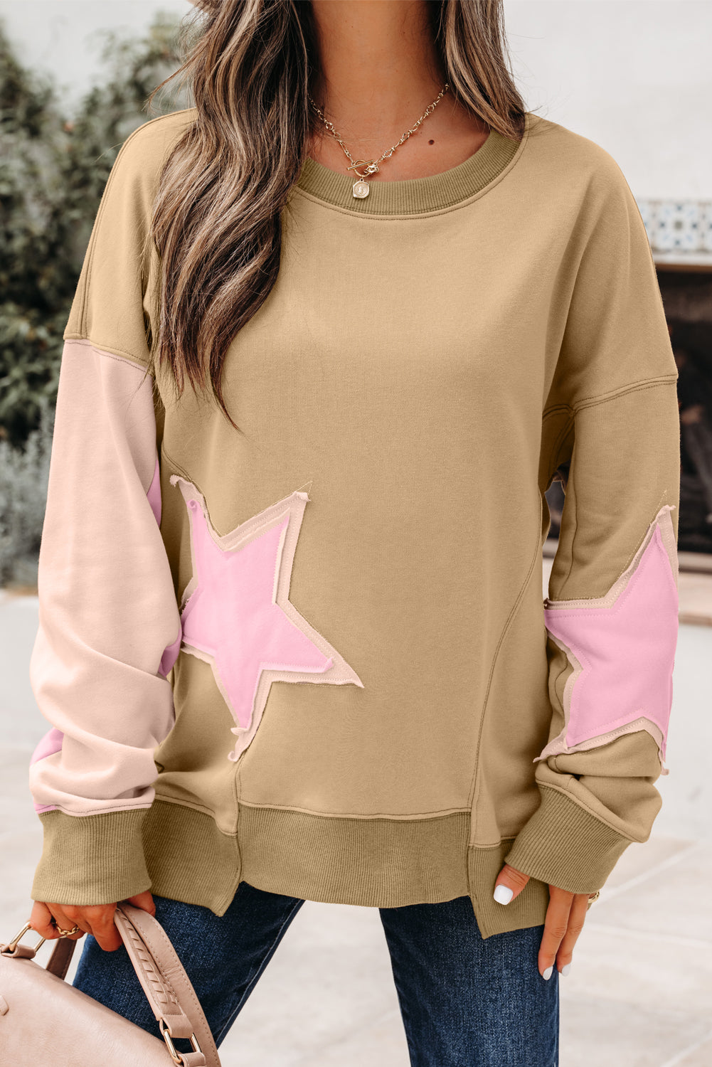 star patchwork sweatshirt