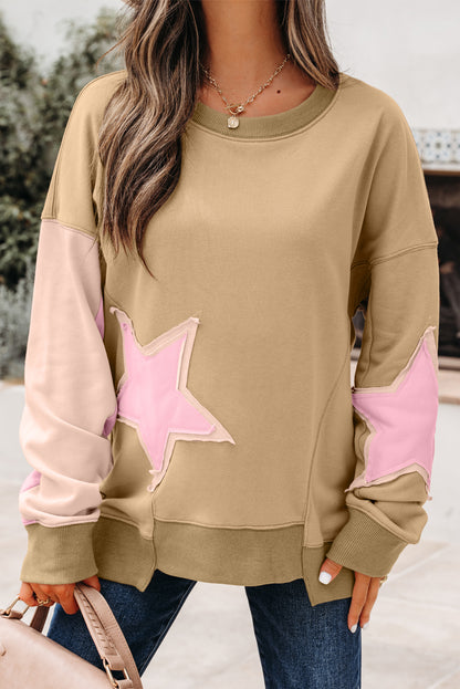 star patchwork sweatshirt