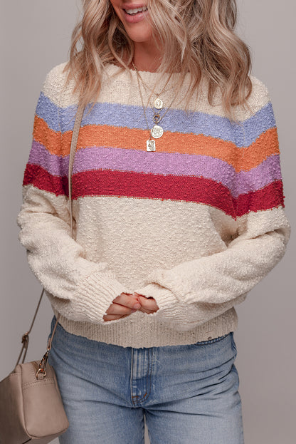 striped color block sweater