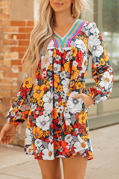 orange floral dress