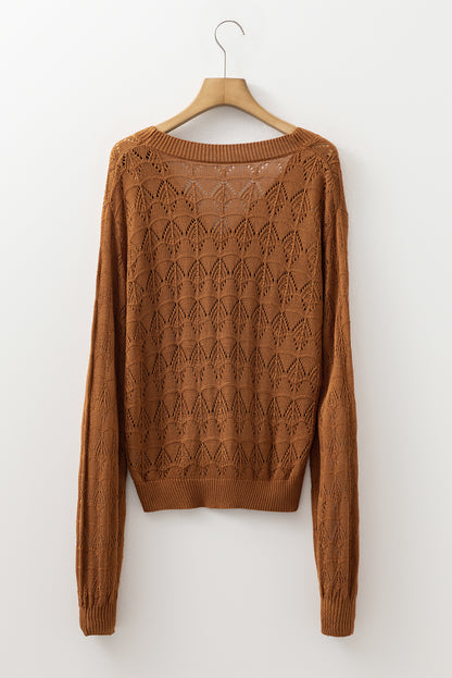 brown crochet cardigan