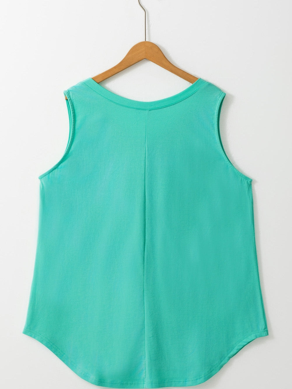 Mint Green V Neck Shift Plus Size Tank Top