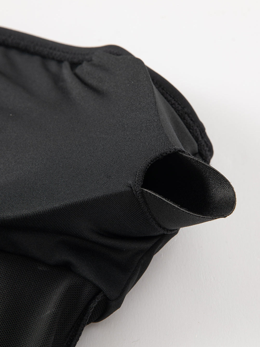 Black Mesh Patchwork One-shoulder Monokini Swimsuit